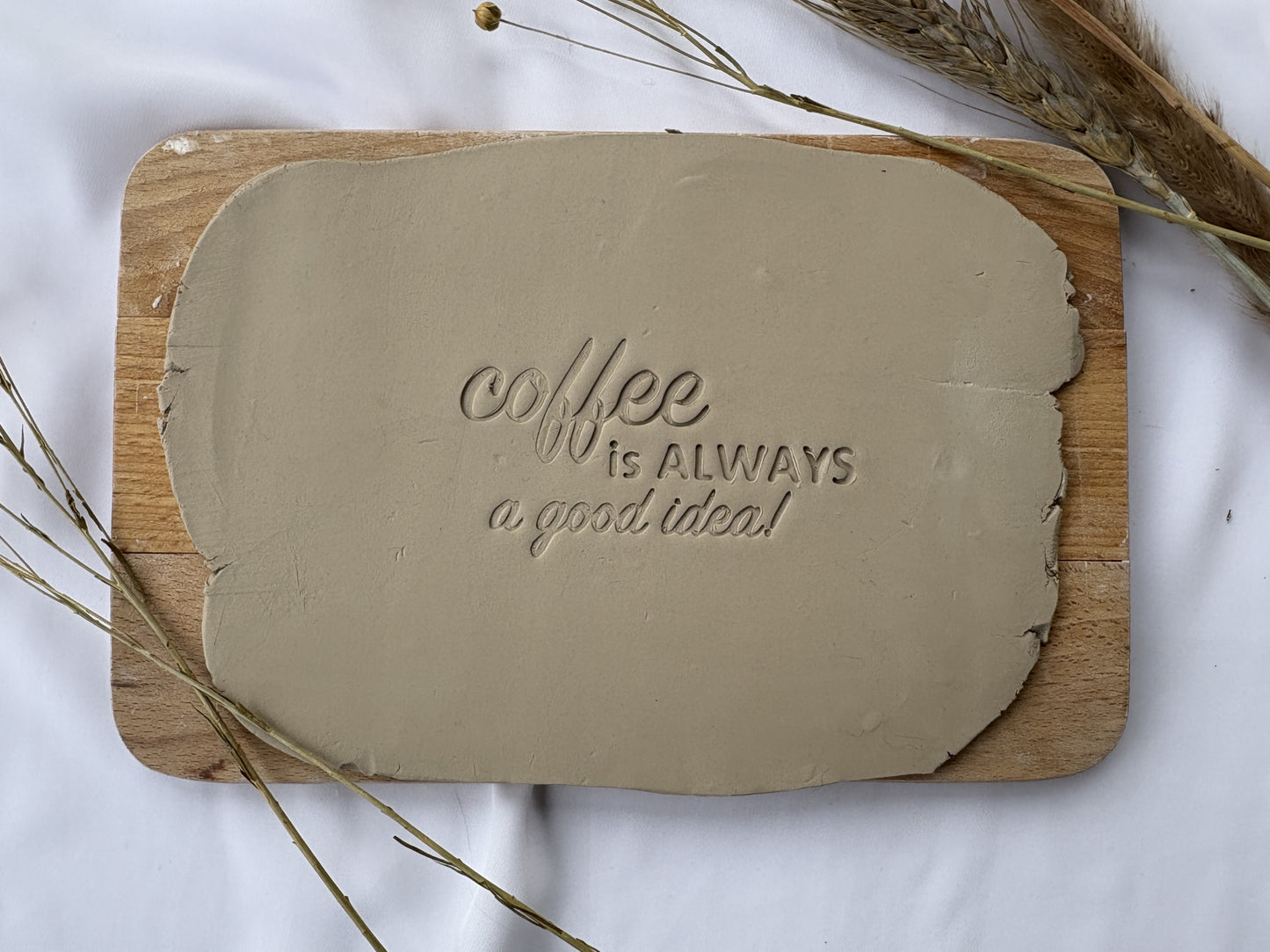 Keramikstempel / Tonstempel / Spruch / Coffee / Kaffee / 3D Druck